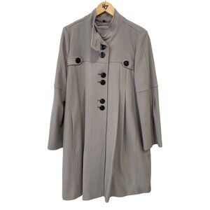 ABS Silver Label Peacoat Size 14 Wool Blend Button Front Chain Accent Outerwear